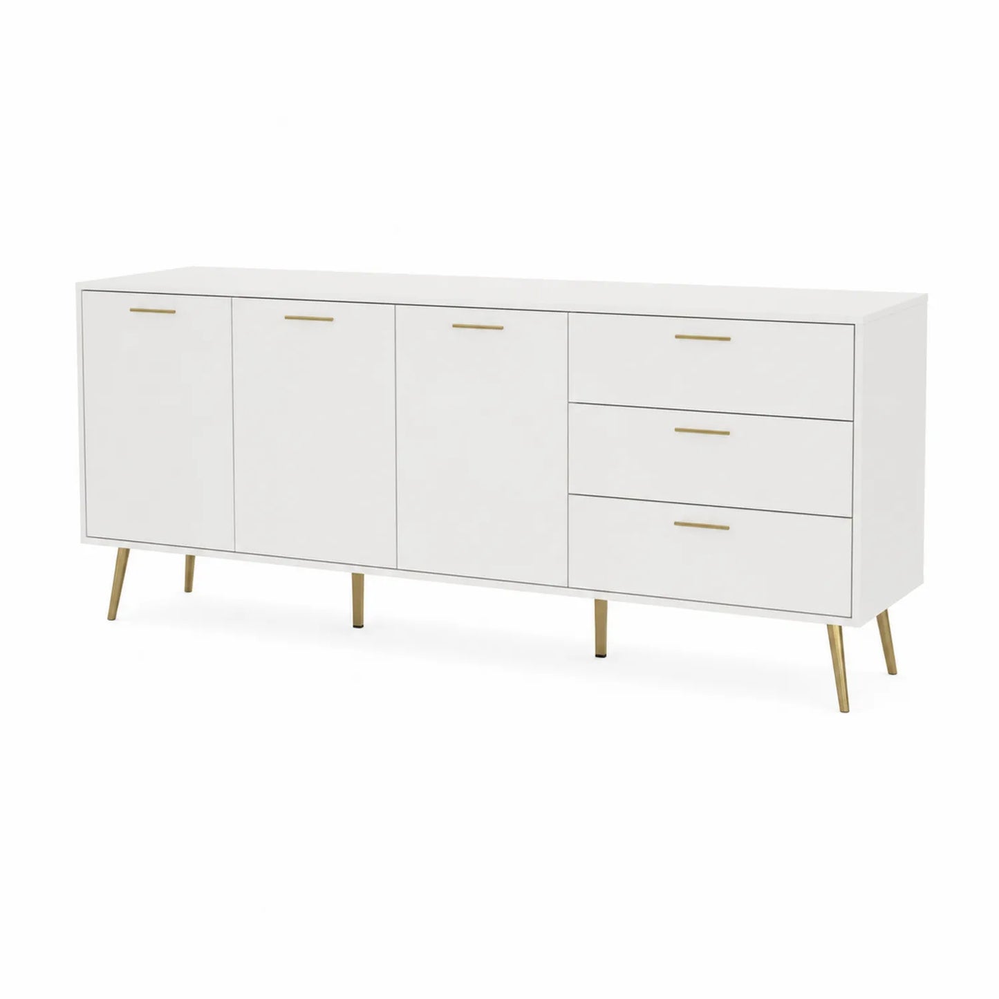 Weißes Sideboard aus MDF mit Metallbeinen 180 cm
