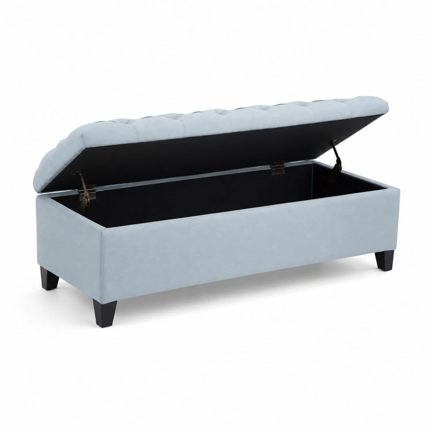 Sitzbank mit Stauraum aus Mikrofaser Hellblau 120 cm
