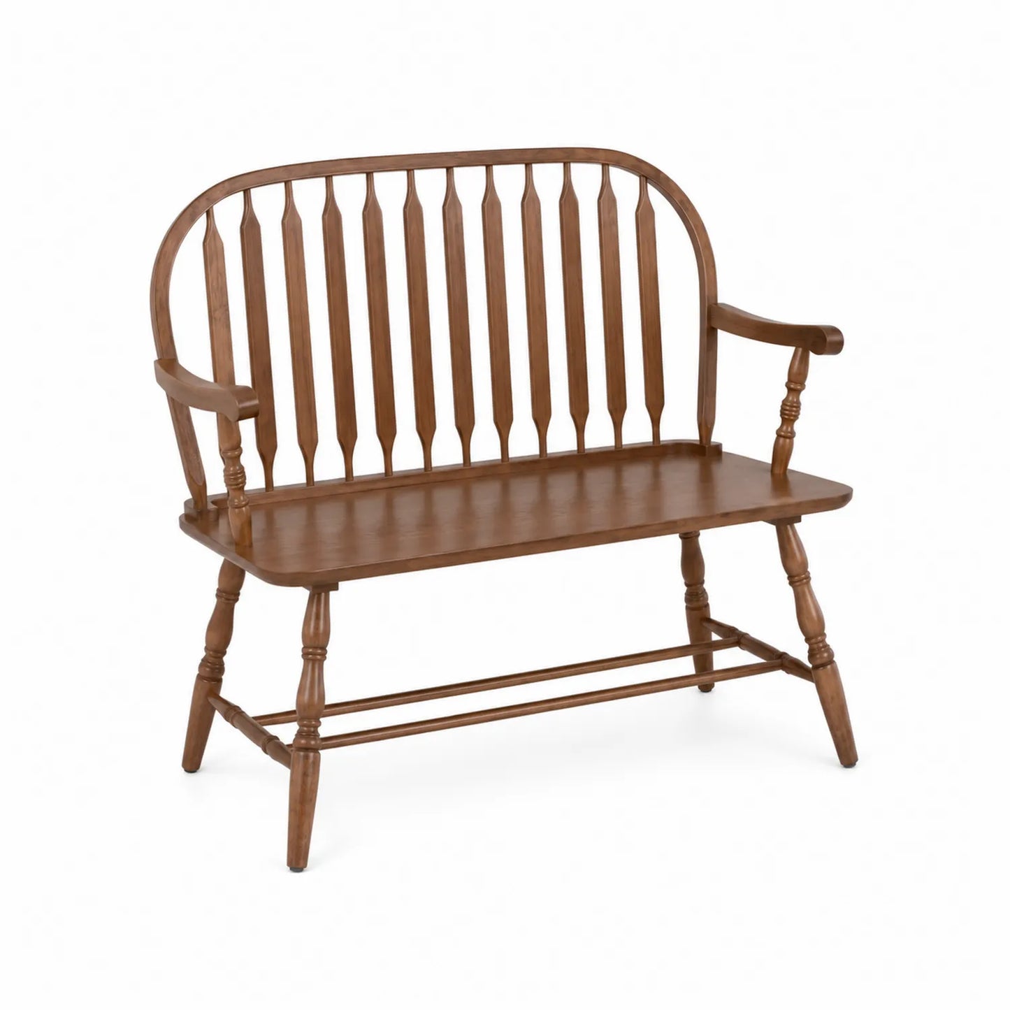 Holzbank mit Armlehnen Braun 100x50x80cm