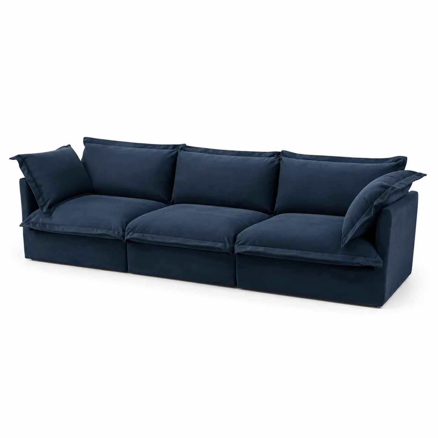 3-Sitzer Sofa Dunkelblau Samt